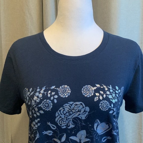 Lucky Brand Floral Stamped Short Sleeve T-Shirt Size Small - Picture 3 of 13